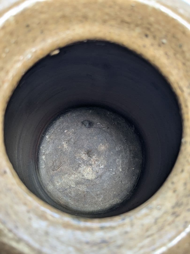 伝統工芸士 乗松俊行 備前焼 耳付矢筈口花入 花瓶 花器 フラワーベース