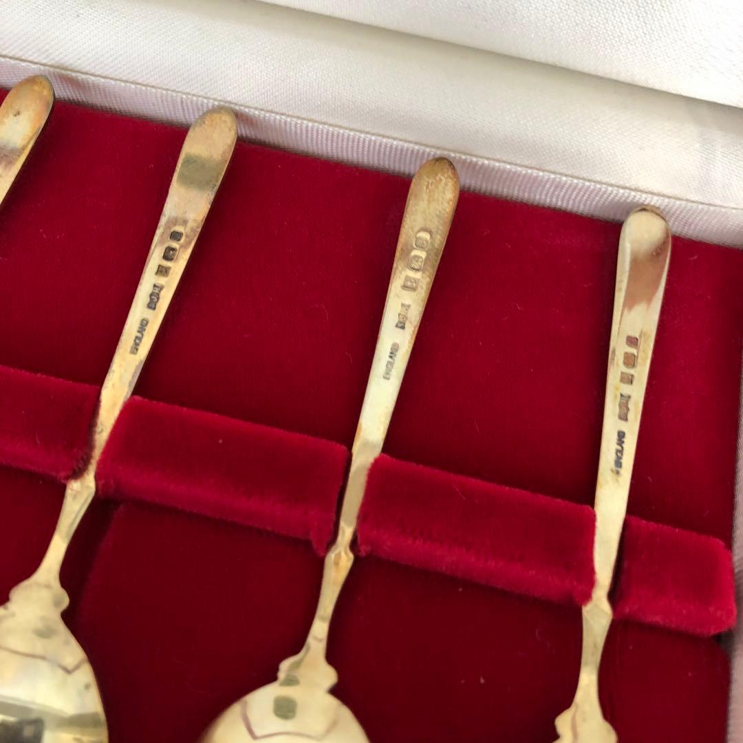 ヴィンテージ　S.J.Rose & Son 純銀製　スプーン6本　七宝　シルバー