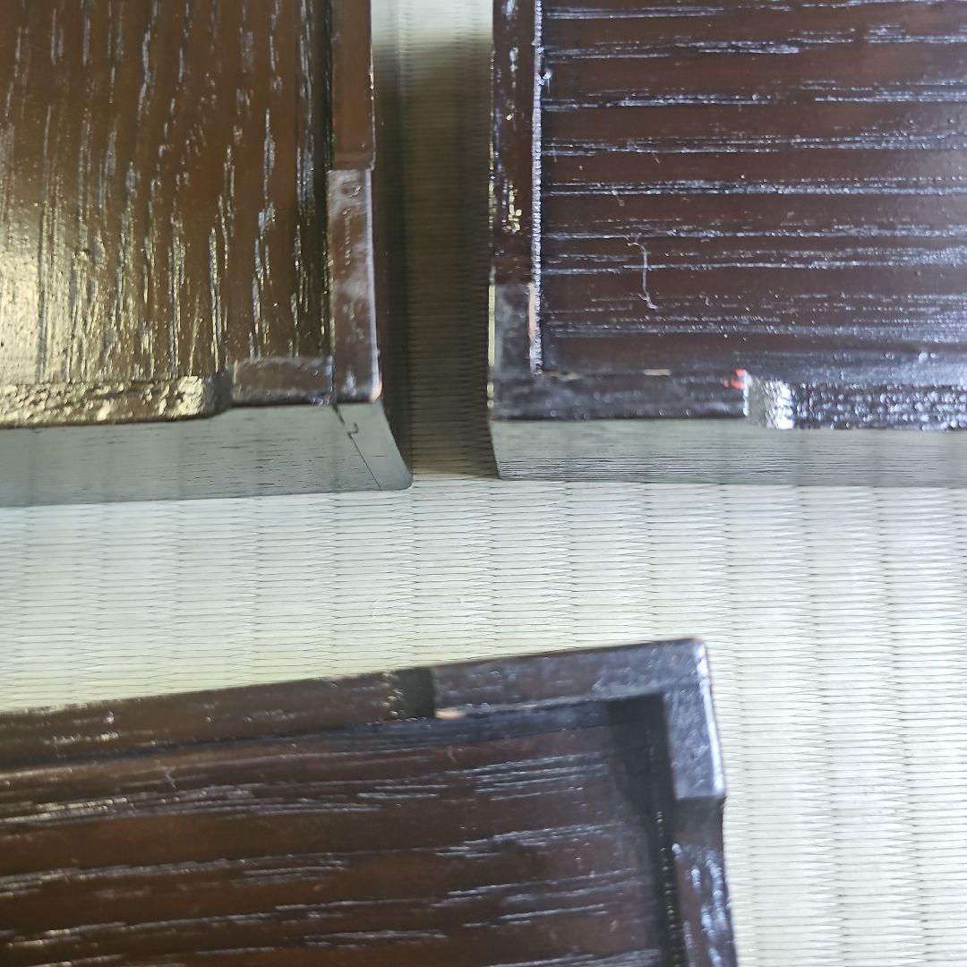 明治ロマン/1870年物/当時物】戦前物 漆塗り弁当箱 漆器 膳の箱 四客4