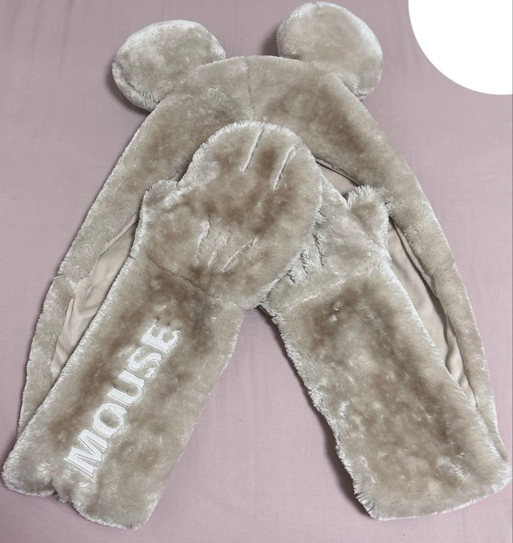 ミッキーマウス フード付きマフラー - メルカリ