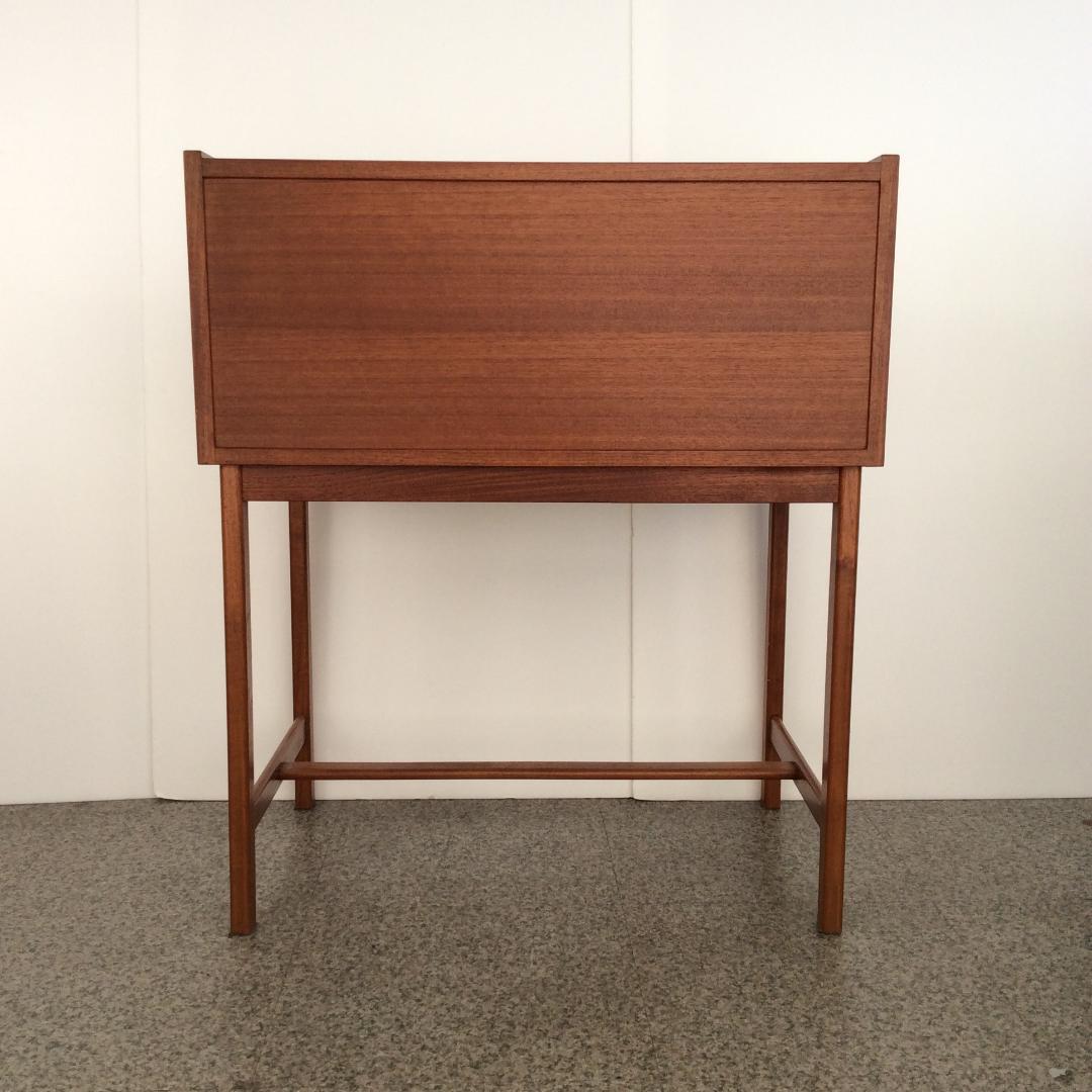 ライティングビューロー W90 マグネット式扉 引出し2ヵ所 ブラウン系