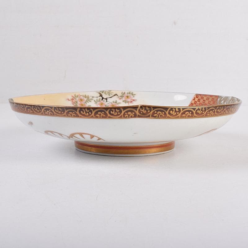 九谷焼 古九谷 色絵青粒金彩 桜牡丹文 飾皿 V R8914 - メルカリ