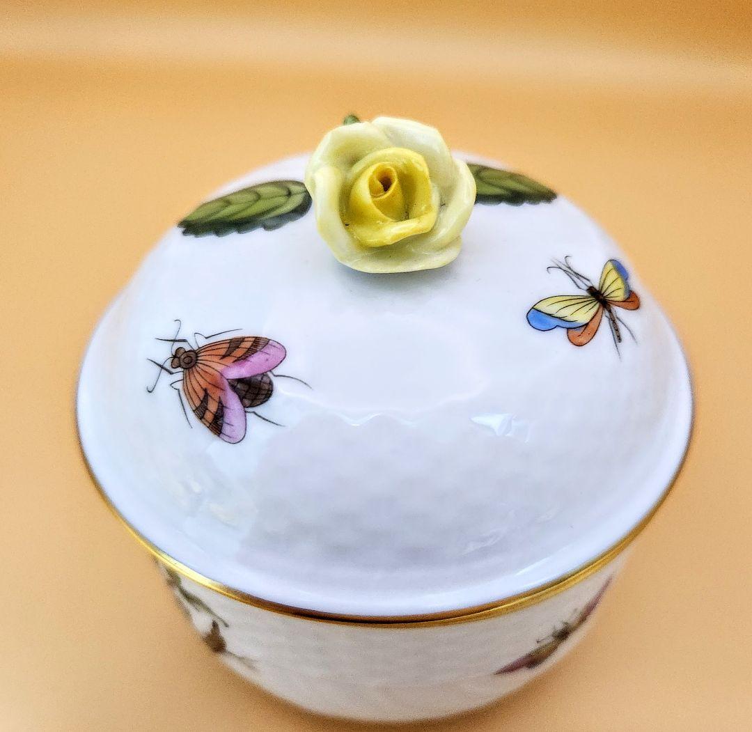 ヘレンド【未使用美品】《ロスチャイルドバード》摘み薔薇〘ボンボニエール小物入れ〙