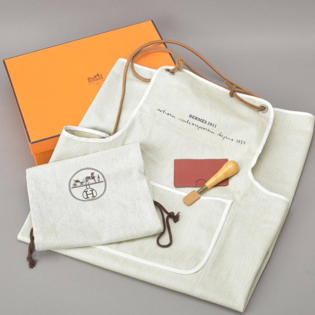 非売品◇エルメス 2011年 イベント限定 エプロン おまけ付き コットン 販促 ホームソーイング型紙シリーズ】No.048_バッククロスエプロン