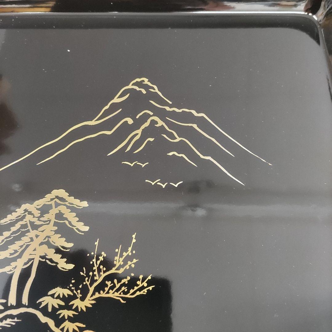 新品未使用 輪島塗 御会席御膳 漆器 10枚セット 富士山デザイン 盆