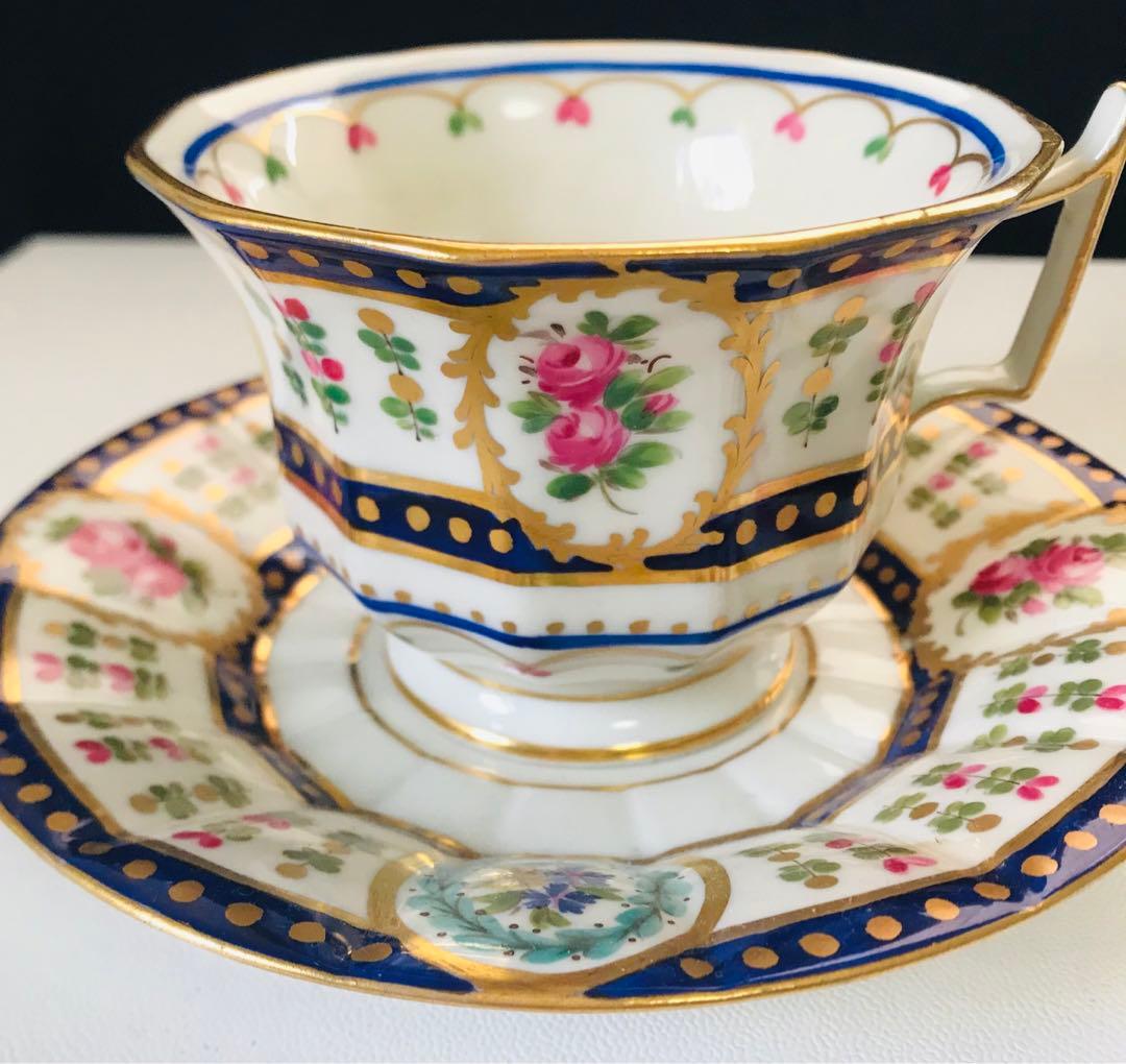 ドレスデン カールティーメ 薔薇 コバルト 窓絵 コレクション レア ③