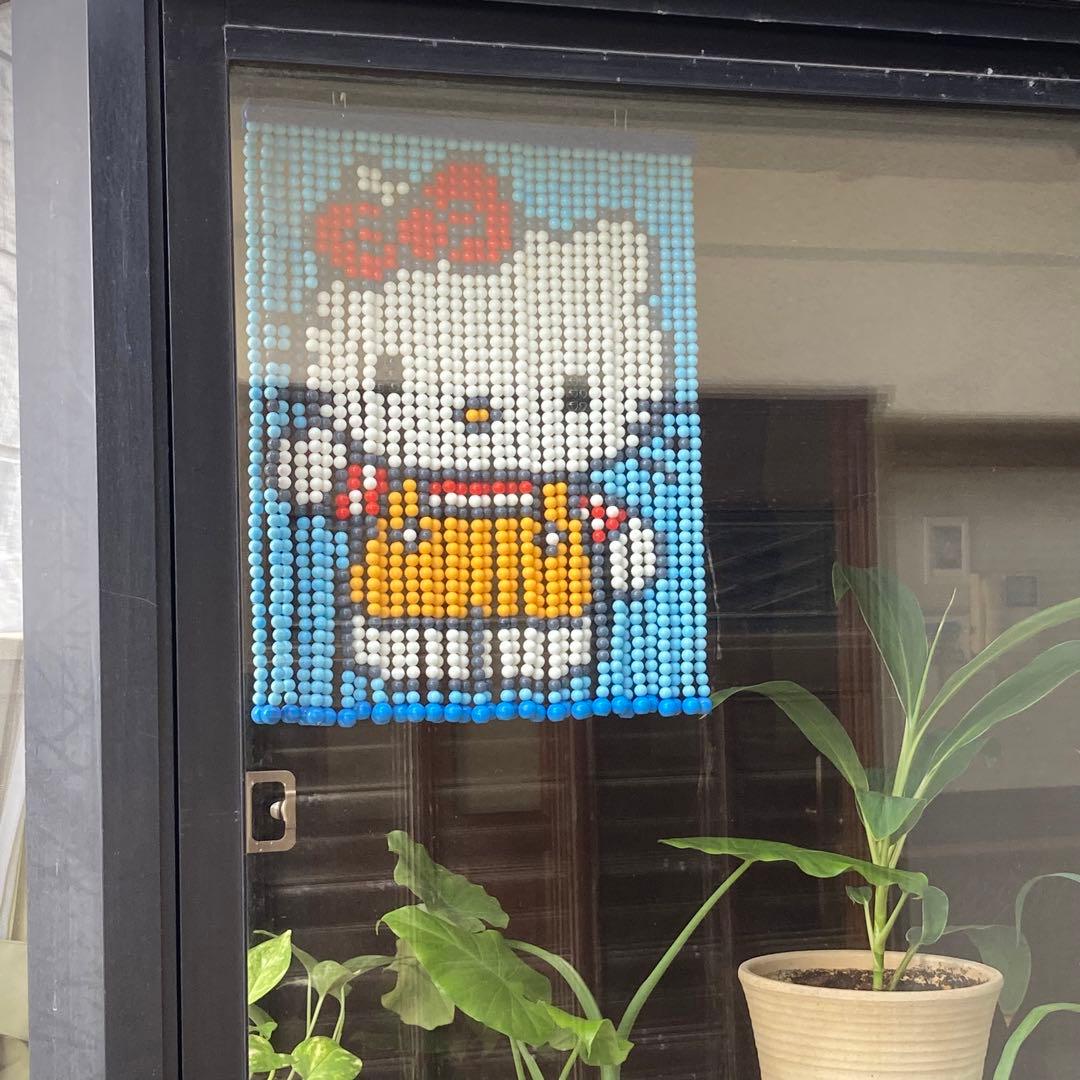 ハンドメイド・完成品】ビーズのれんハローキティ851「ブルー」スキル