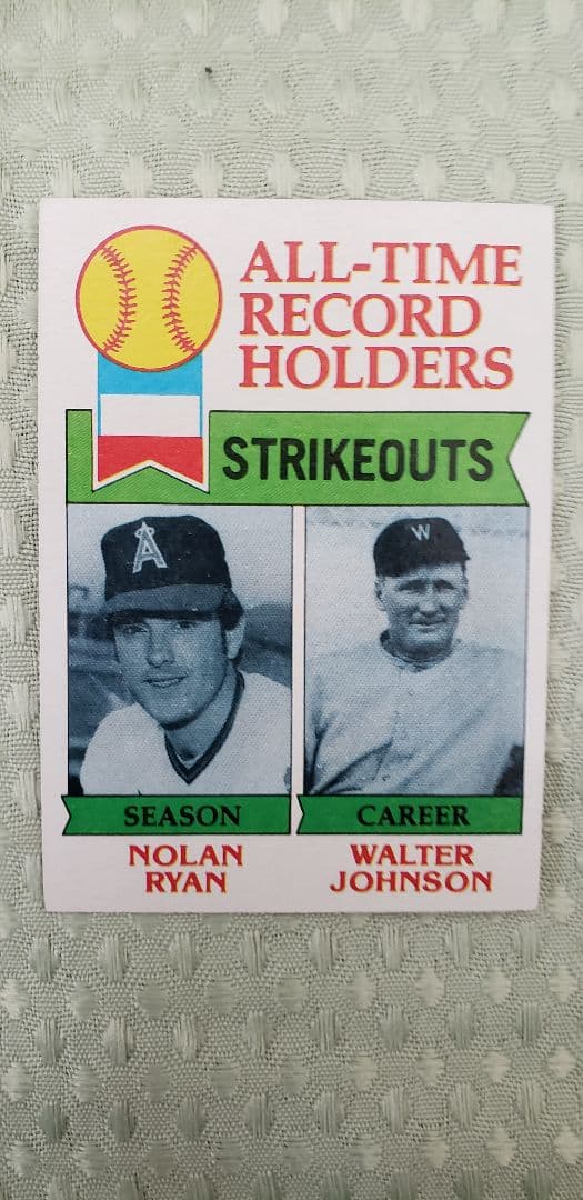ノーラン　ライアン&ウォルタージョンソン　トップストレーディングカード