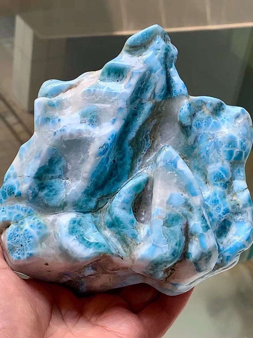 1027.2g 天然無処理　ラリマー  置物(原石)