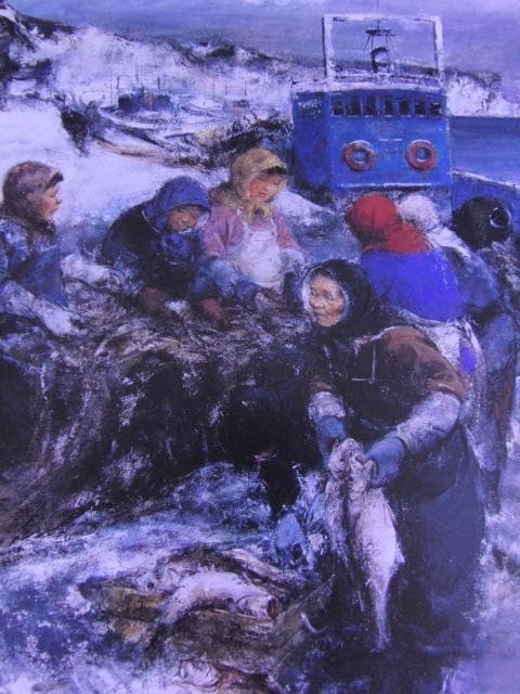 工藤和男、【漁婦と魚】、希少な額装用画集より、新品額装付、状態良好 imgrc0082766492.jpg