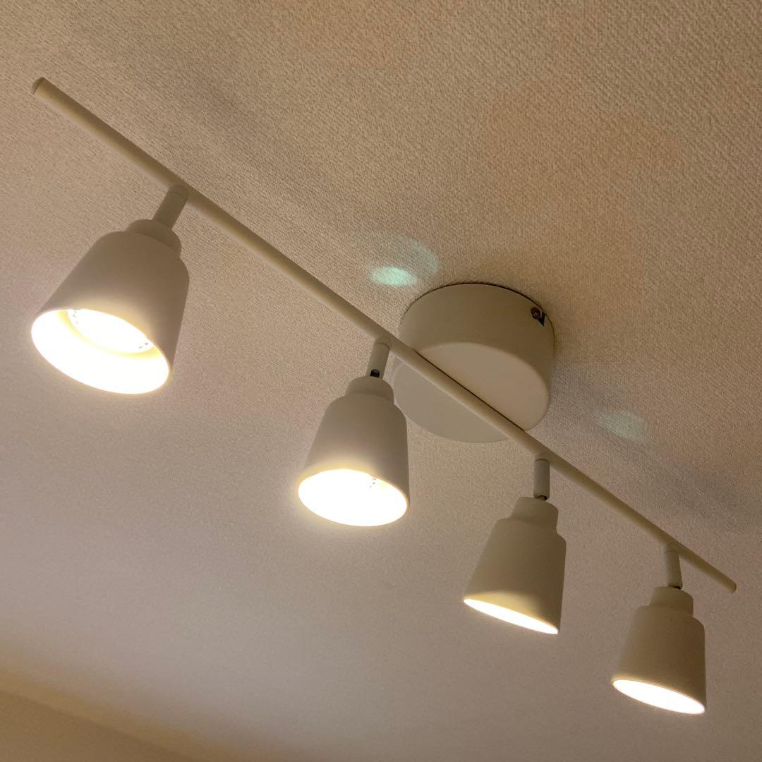 IKEA ホワイト 4灯 スポットライト 天井取り付け クヌートボー - メルカリ