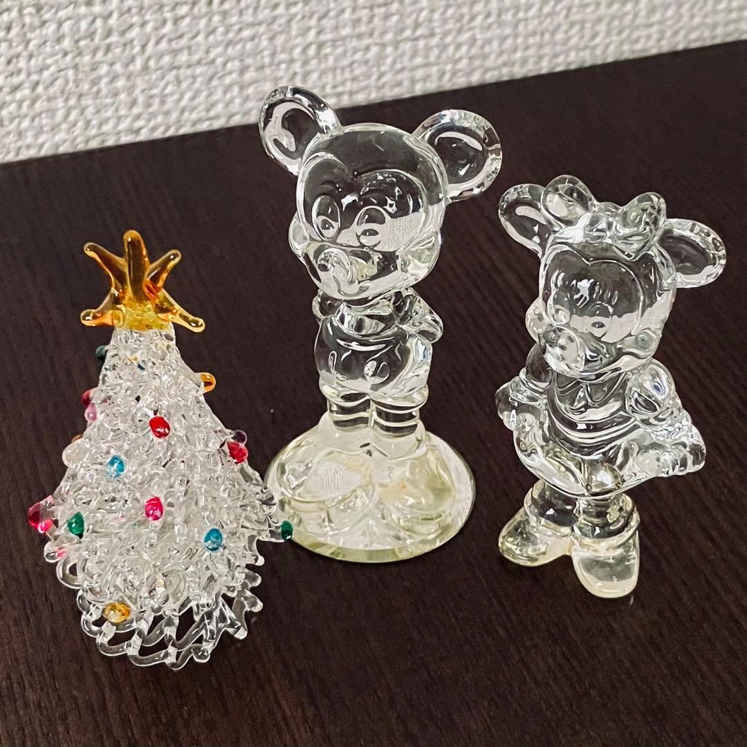 ディズニー クリスタル ガラス 置物 オーナメント クリスマス ミッキー
