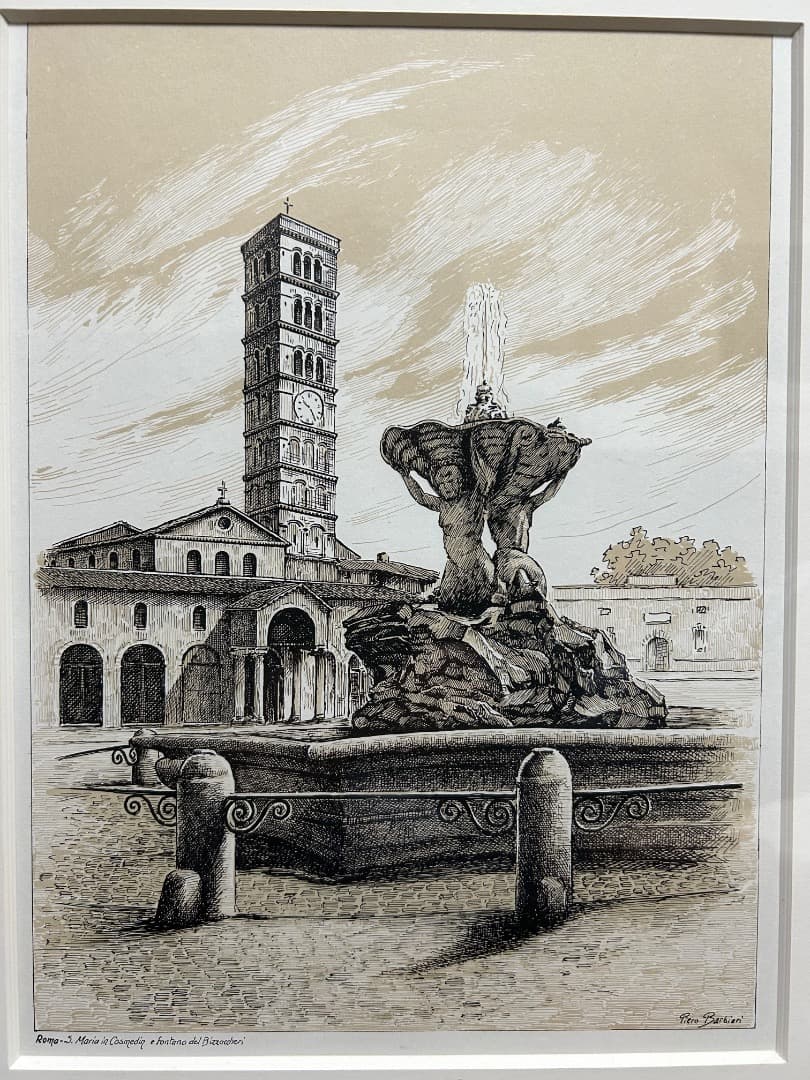 サンタ・マリア・イン・コスメディン教会とビッツァッケリの噴水 (版画) サンタ・マリア・イン・コスメディン教会 写真素材 [4926895] - フォト