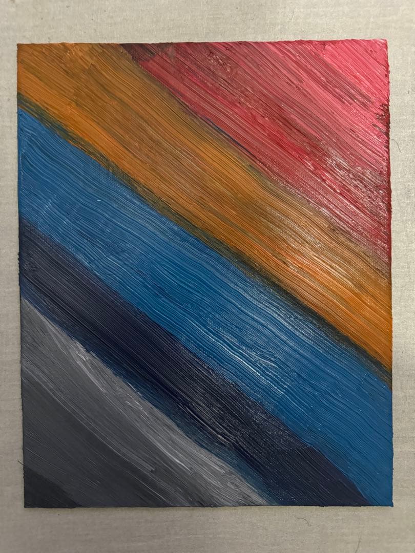 油絵抽象画 赤・オレンジ・青・灰色 青とオレンジの抽象絵画 · 無料の写真素材