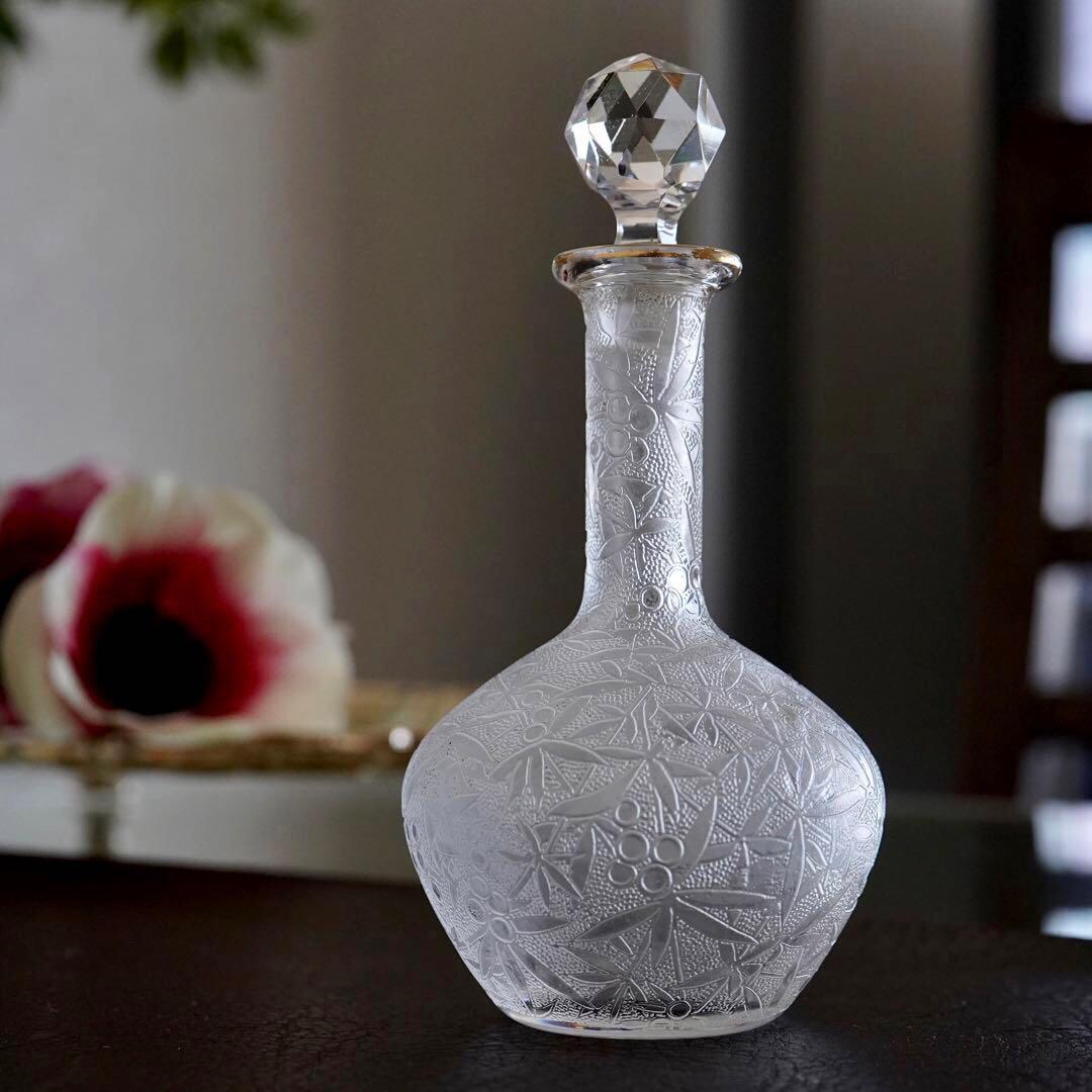 極希少★オールドバカラBACCARAT★24金彩★アシッドエッチング デカンタS