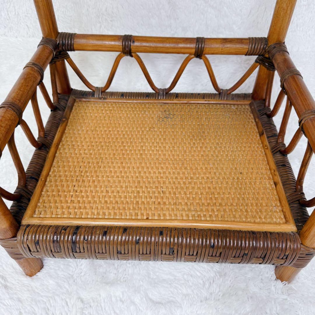 ヴィンテージ Kazama 籐 ラタン シェルフ シェルフL 4段 自然素材