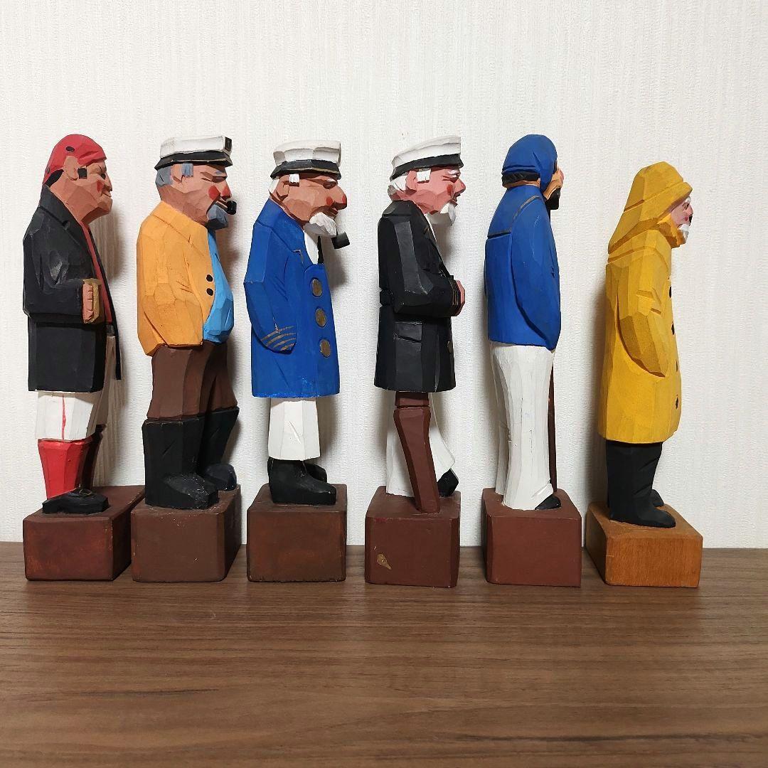 木彫り マドロス人形 ヴィンテージ 船長 水兵 海賊 6体セット - メルカリ