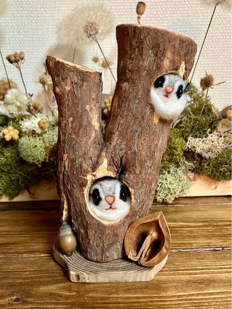 羊毛フェルト　エゾモモンガ(親子) 羊毛フェルト エゾモモンガ(親子) - MELLKOTA'S GALLERY | minne byGMO