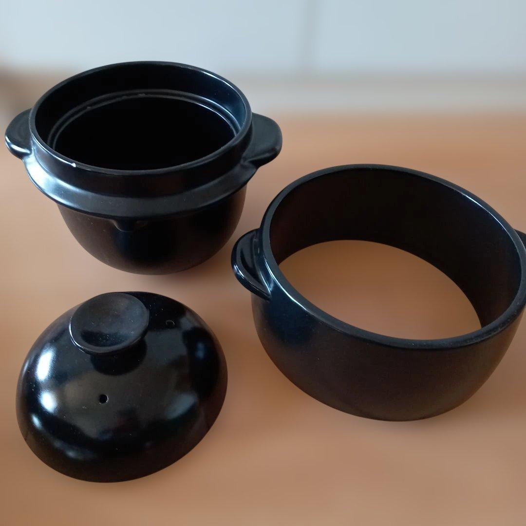 美品】クリヤマ 黒樂 かまどご飯釜（大） 1〜4号 土鍋圧釜 WA-100