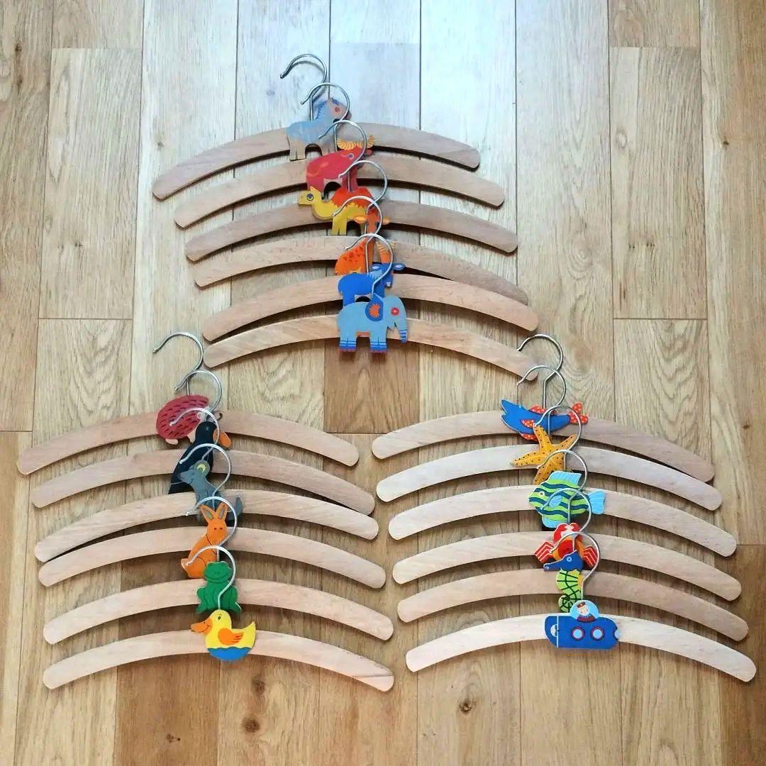 ドイツ ヘラー社 木製ハンガー18本セット ZOO 小さな仲間たち 海 ヘラー社のハンガー：百町森