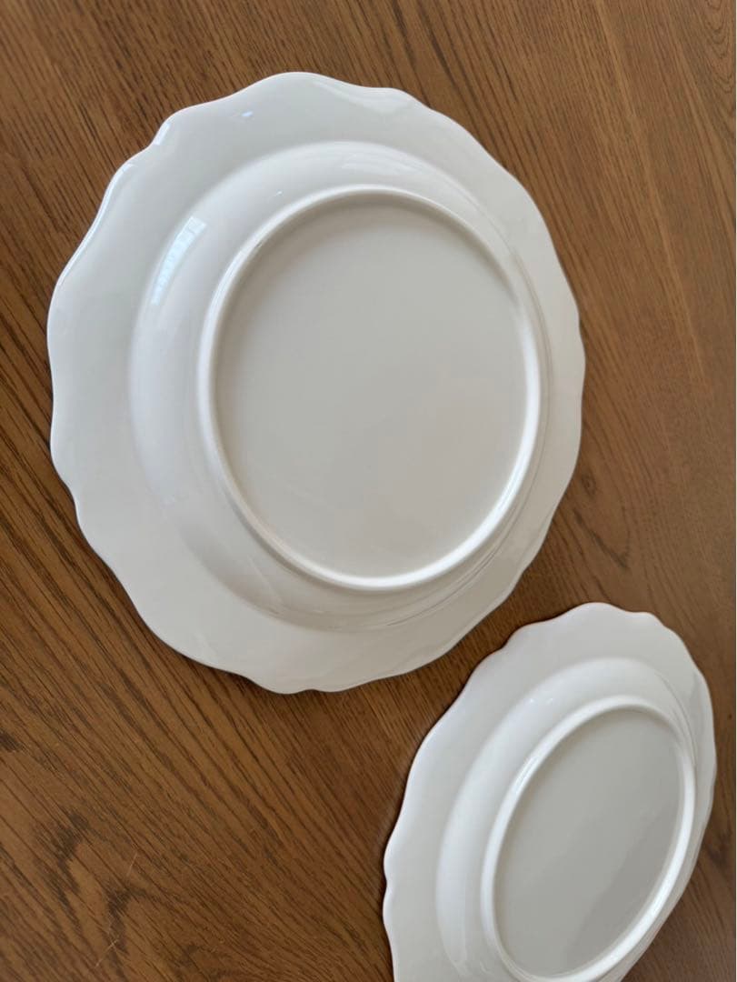 石川隆児Flower rim Plate White 2枚 石川隆児 Flower rim Plate White 2枚
