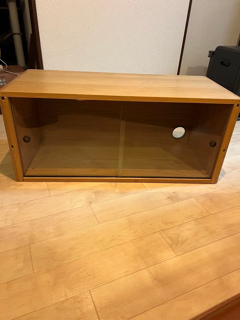 OG&co. スチールユニットシェルフ用・ボックス・ガラス引き戸・オーク材 スチールユニットシェルフ用・ボックス・ガラス引き戸・オーク材