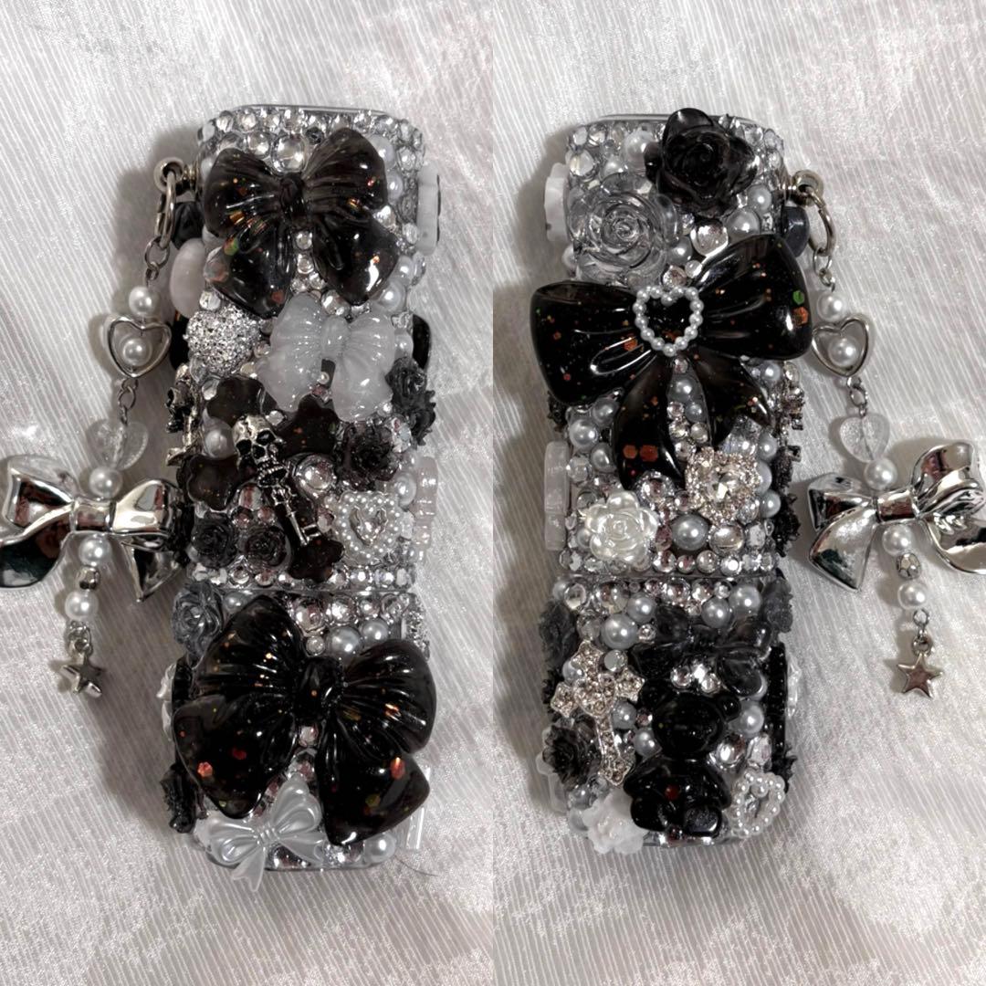 iQOSイルマワンケース デコケース 黒 地雷系 ゴスロリ パンク ギャル