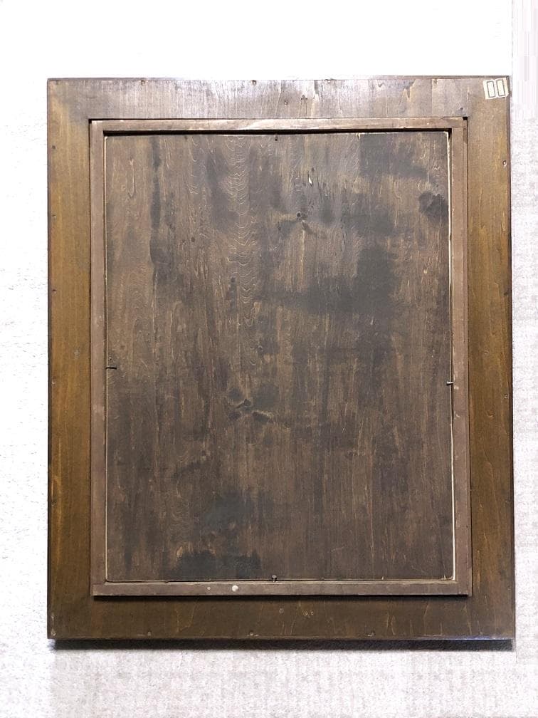 【 北魏石像拓本 額装 】　骨董　エンボス碑帖　67.5×55.5ｃｍ