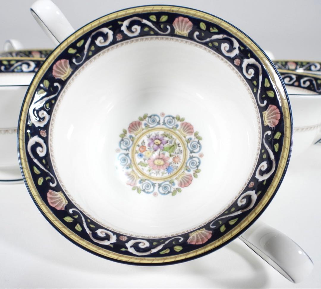 廃盤品】希少 黒壺 ウェッジウッド ラニーミード スープカップ 5客 美品