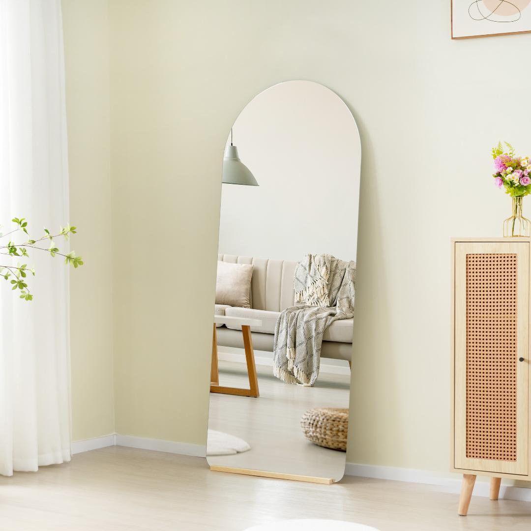全身鏡 姿見鏡 170*70CM スタンドミラー アーチ形 立てかけ 飛散防止 全身鏡 姿見鏡 170×70CM アーチ形 2way スタンドミラー ウェーブミラー