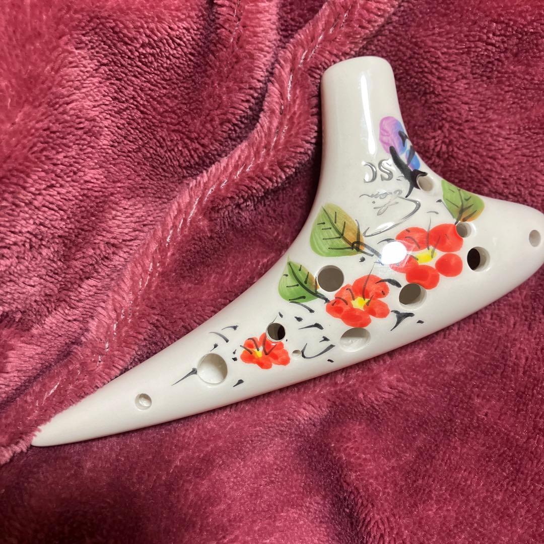 フォーカリンク オカリナ　ソプラノC 花 フォーカリンク オカリナ ソプラノC シングル管 ハンドペイント