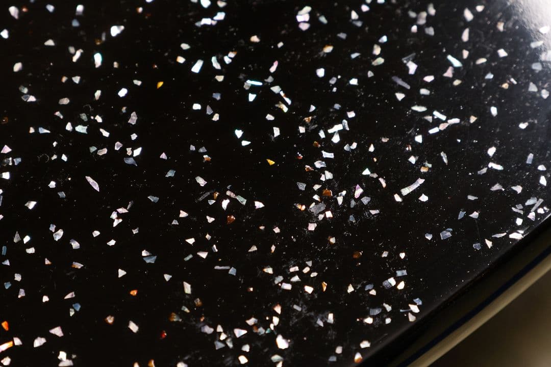 輪島塗 涛華堂 八井珠蔵 小判形 卓 螺鈿 貝梨地 木製 花台【