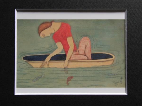 藤田嗣治、【ボート】、希少画集画、新品高級額・額装付、状態良好 Yahoo!オークション - 藤田嗣治 「カフェにて」 希少画集画 高級新品額