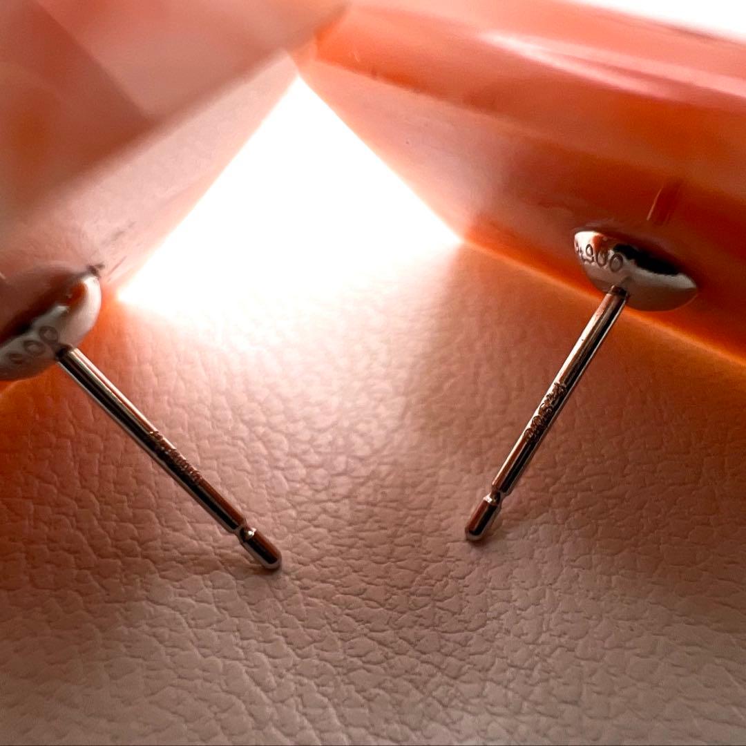 深海珊瑚　プラチナpt900ピアス　9.82g