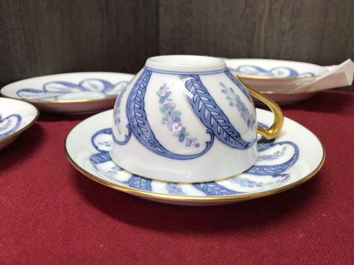 大倉陶園 呉須更紗ティーカップ極美品六脚セット