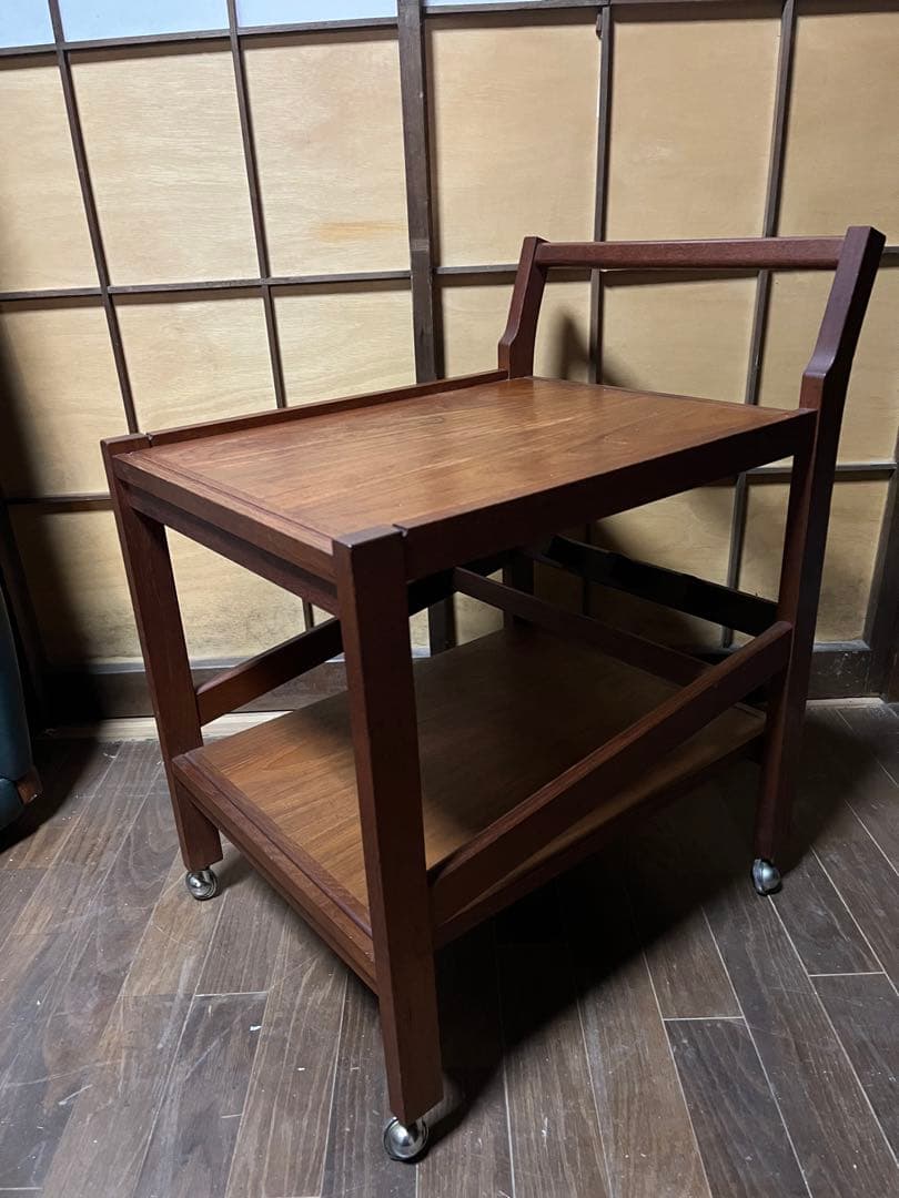 北欧 ビンテージ デザイン サービスワゴン キッチンワゴン チーク