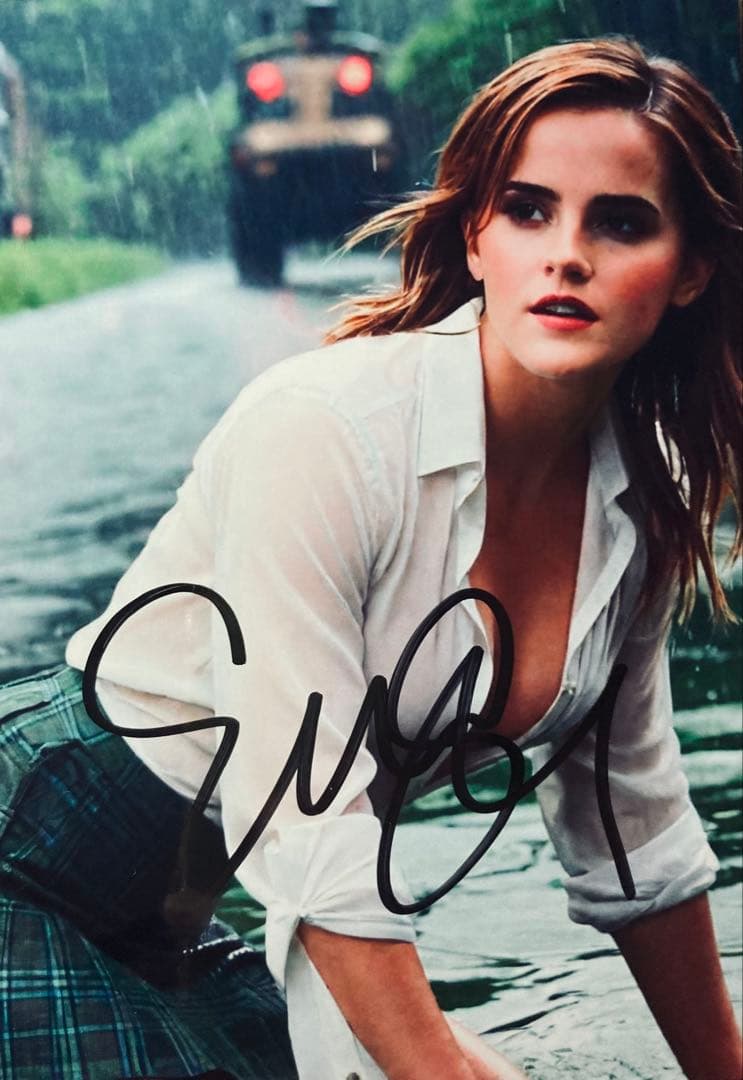 ハリー・ポッター エマ・ワトソン 直筆サイン入り写真 美女と野獣 xs