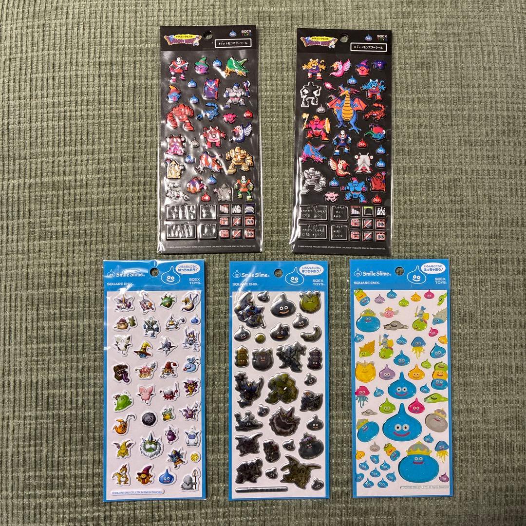 ドラゴンクエスト キャラクターシール 5シートセット ぷくっと ぷっくり 希少 ドラゴンクエスト キャラクターシール 5シートセット ぷくっと