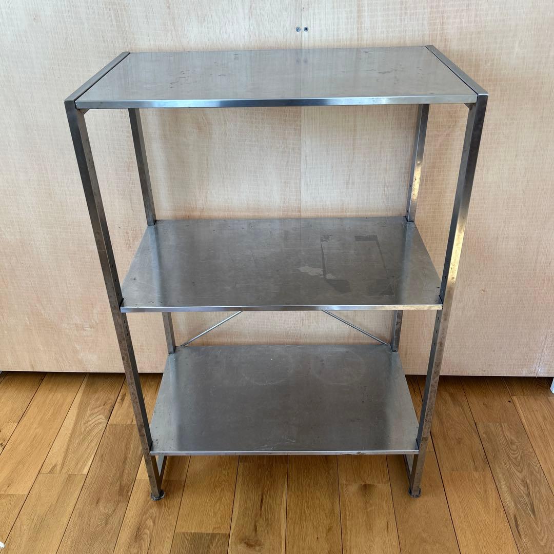 IKEA ステンレススチール製 3段メタルラック イケア（IKEA） メタルラック 幅92cmx36x92cm マルチアングル オープン
