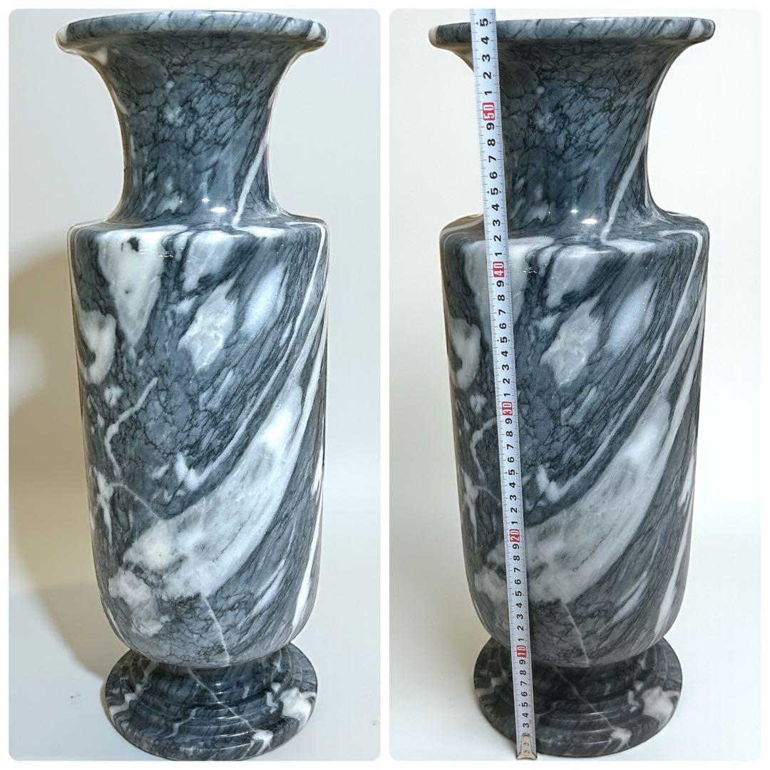 昭和54年製 1979年 大理石 花瓶 壺 山水彫刻 約56cm 14.4kg