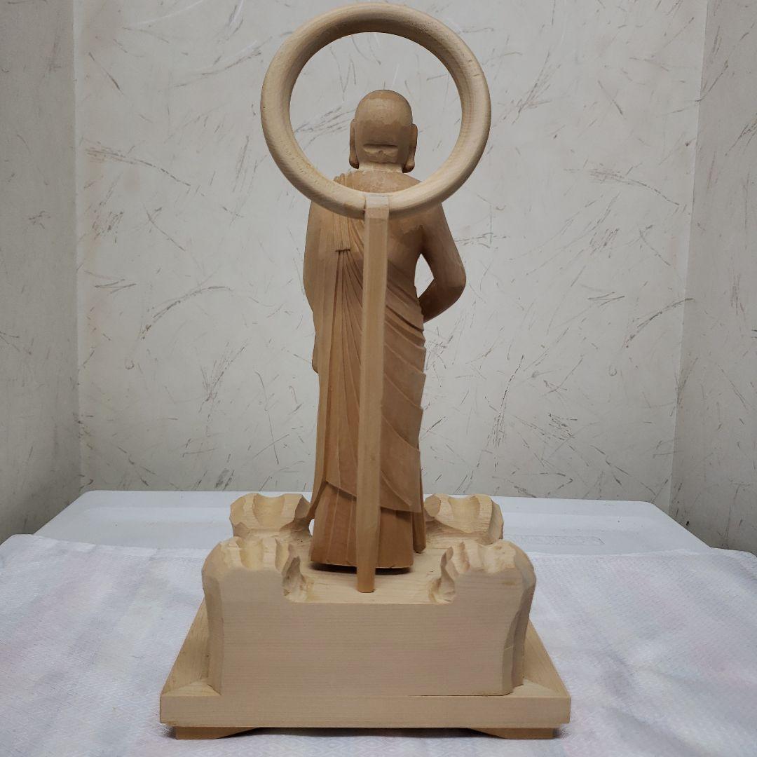 Bフライデー蔵出し特価☆ヒバ材 跋陀婆羅菩薩像(バッタバラ)6.5寸☆約