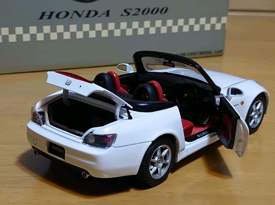 エブロEBBROホンダS2000 1/24プレミアムコレクション白ホワイト中古品
