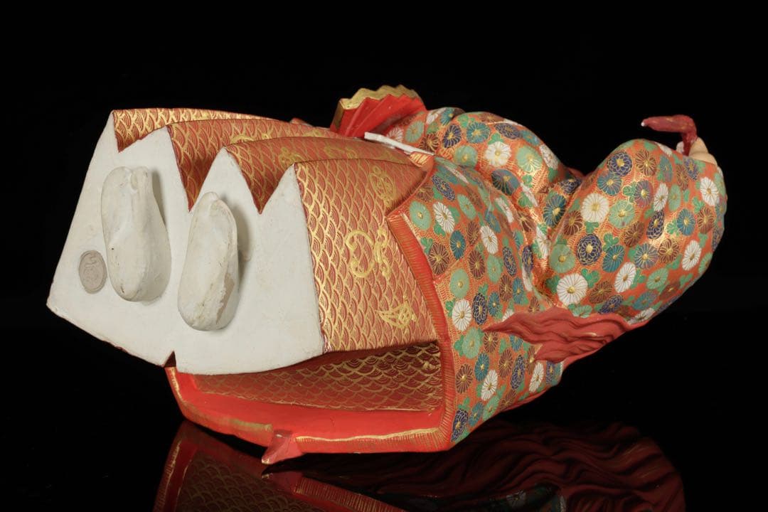 初代 久世久宝】極彩色 能人形 「猩々」 29cm 共箱 京焼 古美術 骨董
