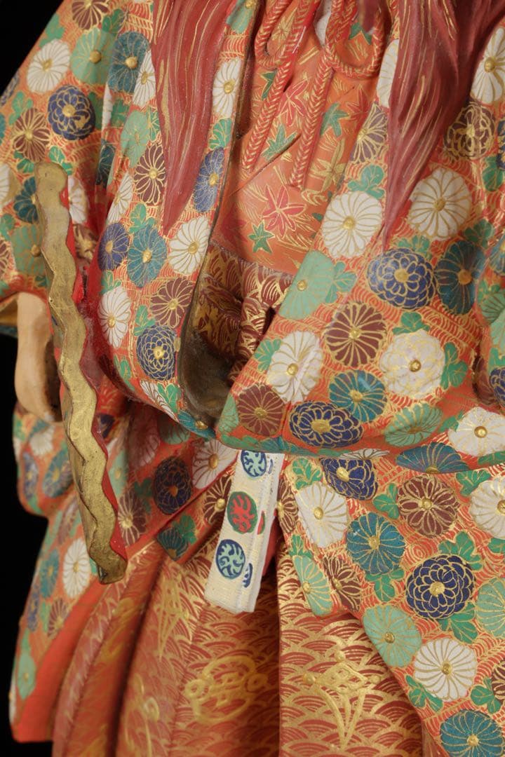 初代 久世久宝】極彩色 能人形 「猩々」 29cm 共箱 京焼 古美術 骨董