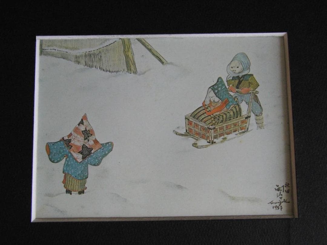 藤田嗣治、「Enfants dans la neige」、希少画集の額装画 藤田嗣治、「Les Sept Trompettes」、希少画集の額装画 - メルカリ