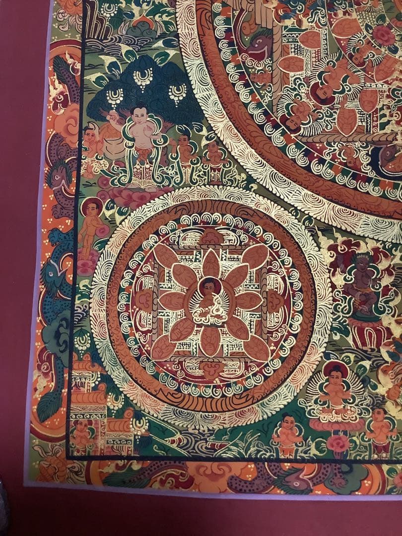 《 チベット密教　新品　1点物 》 手描き　曼荼羅　仏陀　釈迦　仏画　仏教　a7