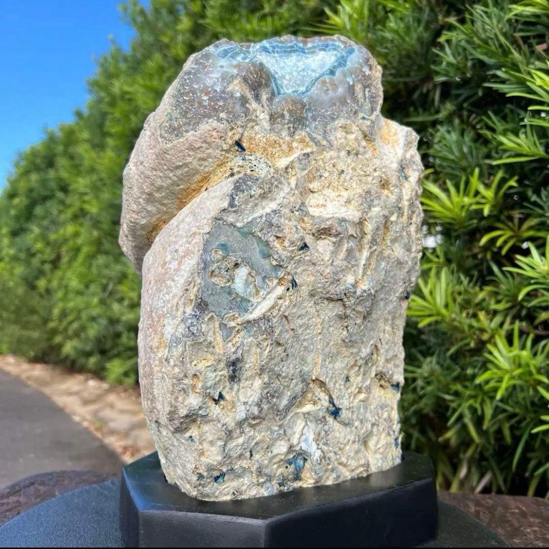 ☆家宝級 大迫力☆16.79kg!!☆爽やかブルー発色☆ブルー瑪瑙 原石 天然石