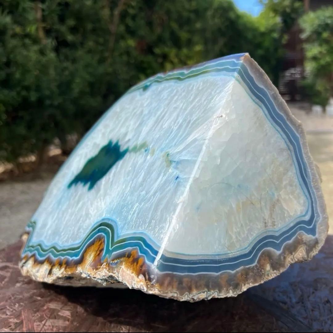 ☆家宝級 大迫力☆16.79kg!!☆爽やかブルー発色☆ブルー瑪瑙 原石 天然石