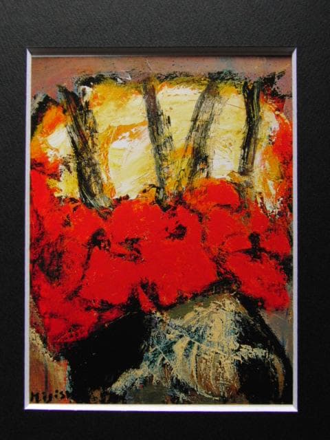 三岸節子、「花　ヴェロンにて」、厳選、希少画集・額装画、新品高級額 額装付 三岸 節子、「花」、希少画集・額装画、日本製・新品額縁にて額装致し