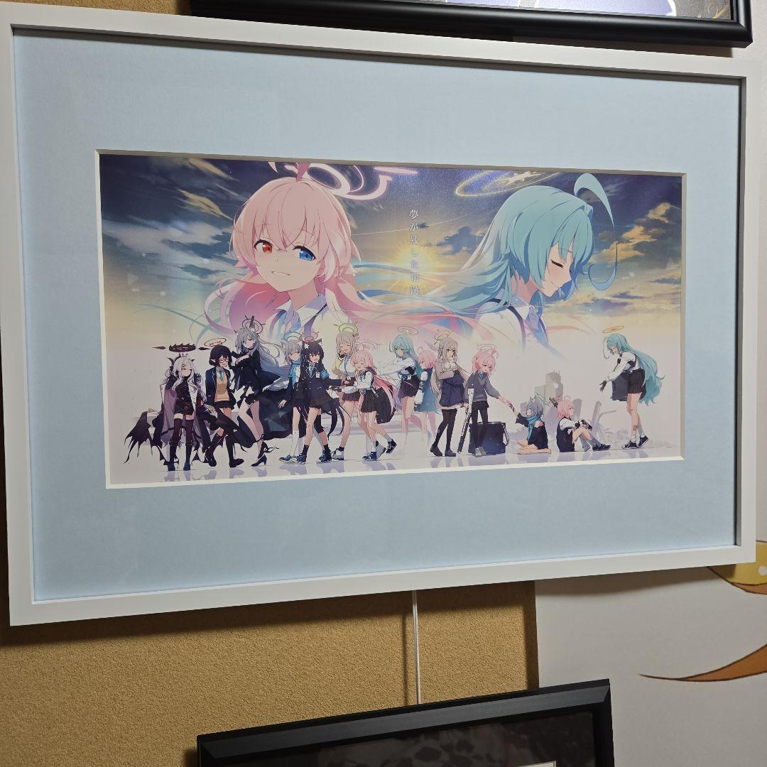 値引okブルーアーカイブ 夢が残した足跡 額装 複製原画 イラスト 箔